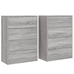 Berkfield Home Sideboards 2 pcs Grey Sonoma 60x31x84 cm Engineered Wood - Size: 60 x 31 x 84 cm - thumbnail 3