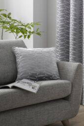 Curtina 'Kendal' Retro Geo Jacquard Woven Filled Cushion in Silver - Size: 43 cm x 43 cm - thumbnail 4
