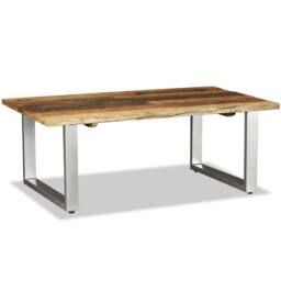 Berkfield Home Beautiful Coffee Table Solid Reclaimed Wood 100x60x38 cm in Brown - Size: 100 x 60 x 38 cm - thumbnail 4