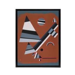 "Artery8 Gris Grey Abstract Painting Kandinsky Framed Canvas Wall Art Print - Size: W12"" x H16""" - thumbnail 1