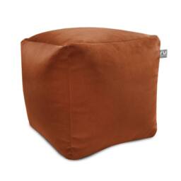 rucomfy Beanbags rucomfy Velvet Cube Bean Bag Pouffe - Soft Stylish Footstool in Burnt Orange - thumbnail 2