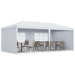 OUTSUNNY 6m x 3m Garden Gazebo Marquee Canopy Party Tent Canopy Patio in White - thumbnail 2