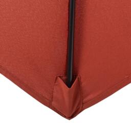 VOGREX 2m Parasol Patio Umbrella, Outdoor Sun Shade with 6 Ribs Wine Red - thumbnail 4