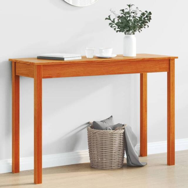 Berkfield Home Console Table Wax Brown 110x40x75 cm Solid Wood Pine - Size: 110 x 40 x 75 cm - image 1