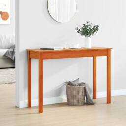Berkfield Home Console Table Wax Brown 110x40x75 cm Solid Wood Pine - Size: 110 x 40 x 75 cm - thumbnail 3