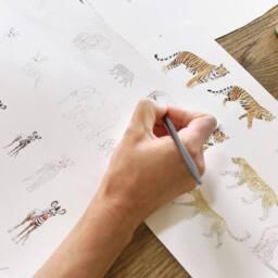 Sophie Allport Animals of the World Misty Blue Wallpaper - Size: 10000mm x 520mm - thumbnail 5