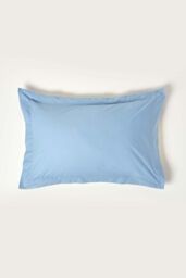 Homescapes Egyptian Cotton Oxford Pillowcase 200 TC, Standard Size in Blue - thumbnail 1