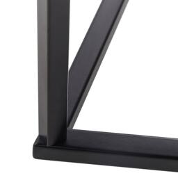 Wyld and Coco Marble Effect Tempered Glass Console Table White Top Black Metal - thumbnail 6