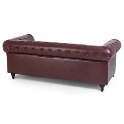 Bravich LTD Chesterfield Faux Leather Button-Tufted Armchair Sofa in Brown - Size: 1 Seater - thumbnail 4