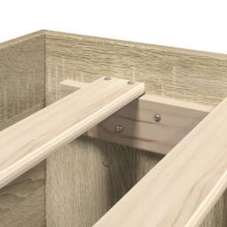 Berkfield Home Durable Bed Frame with Headboard without Mattress Sonoma Oak 140x in Light Tan - thumbnail 9