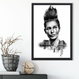 ARTZE Abstract & City Fashion Black & White Photo Framed Print SIZE: A2 with Black Frame - Size: A4 - thumbnail 2