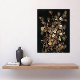 "Artery8 Japanese Autumn Flowers G A Audsley Vintage Wall Art Print Poster in Black - Size: W12"" x H16""" - thumbnail 4