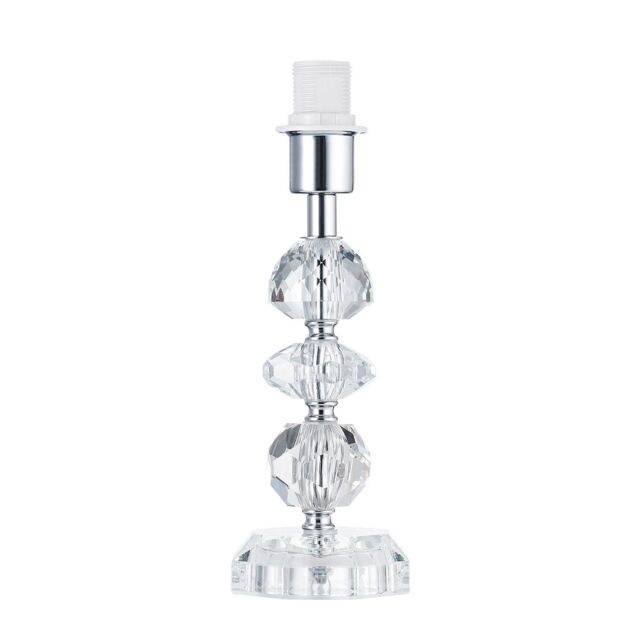 Happy Homewares Modern Chic Clear K9 Crystal Glass Table Lamp with Metal Base with Faceted Moulds - image 1