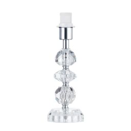 Happy Homewares Modern Chic Clear K9 Crystal Glass Table Lamp with Metal Base with Faceted Moulds - thumbnail 1