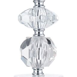 Happy Homewares Modern Chic Clear K9 Crystal Glass Table Lamp with Metal Base with Faceted Moulds - thumbnail 3