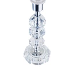Happy Homewares Modern Chic Clear K9 Crystal Glass Table Lamp with Metal Base with Faceted Moulds - thumbnail 2