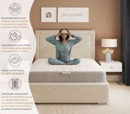 DS Living Luxe Medium Pocket Sprung Essentials Mattress in Grey - Size: King - thumbnail 7