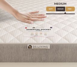 DS Living Luxe Medium Pocket Sprung Essentials Mattress in Grey - Size: King - thumbnail 4
