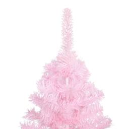 Berkfield Home Artificial Pre-lit Christmas Tree with Ball Set Pink 210 cm PVC - thumbnail 3