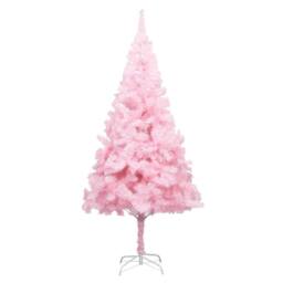 Berkfield Home Artificial Pre-lit Christmas Tree with Ball Set Pink 210 cm PVC - thumbnail 2