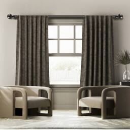 Marlow Steel Curtain Rod Set Extendable Adjustable with Quiet Operation in Black - thumbnail 2
