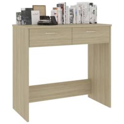 Berkfield Home Modern Desk Sonoma Oak 80x40x75 cm Engineered Wood in Light Tan - Size: 80 x 40 x 75 cm - thumbnail 5