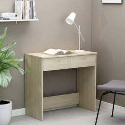 Berkfield Home Modern Desk Sonoma Oak 80x40x75 cm Engineered Wood in Light Tan - Size: 80 x 40 x 75 cm - thumbnail 2