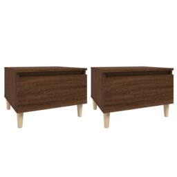 Berkfield Home Side Tables 2 pcs Brown Oak 50x46x35 cm Engineered Wood - Size: 50 x 46 x 35 cm - thumbnail 2