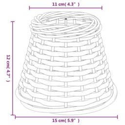 Berkfield Home Lamp Shade Brown √ò15x12 cm Wicker - Size: 15x12 cm - thumbnail 6