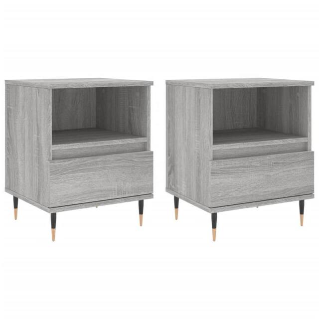 Berkfield Home Bedside Cabinets 2 pcs Grey Sonoma 40x35x50 cm Engineered Wood - Size: 40 x 35 x 50 cm - image 1