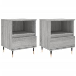 Berkfield Home Bedside Cabinets 2 pcs Grey Sonoma 40x35x50 cm Engineered Wood - Size: 40 x 35 x 50 cm - thumbnail 1