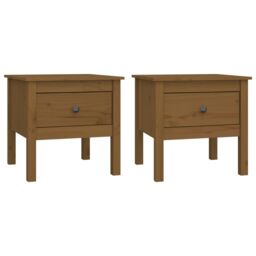 Berkfield Home Side Tables 2 pcs Honey Brown 50x50x49 cm Solid Wood Pine - Size: 50 x 50 x 49 cm - thumbnail 2