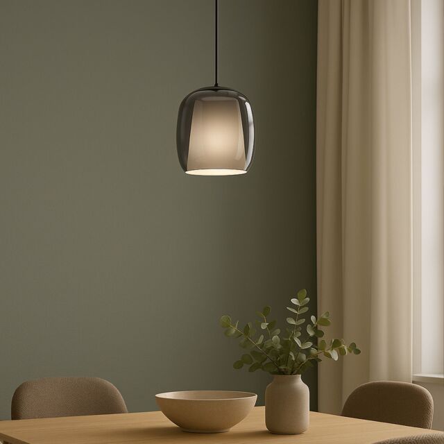 Eglo Ciampino Black Steel & Glass Modern Pendant - image 1