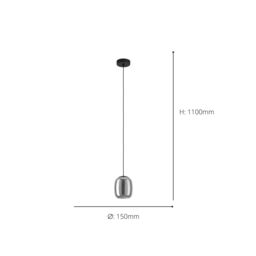 Eglo Ciampino Black Steel & Glass Modern Pendant - thumbnail 4