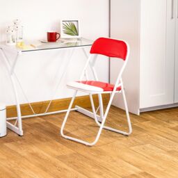 Harbour Housewares Coloured Padded Folding Chairs Pack of 2 in Red - thumbnail 6