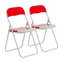 Harbour Housewares Coloured Padded Folding Chairs Pack of 2 in Red