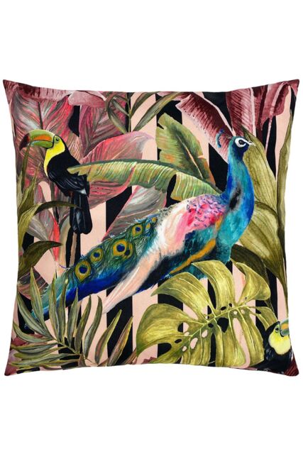 Evans Lichfield Toucan & Peacock Exotic Water & UV Resistant Outdoor Cushion - Size: 43 cm x 43 cm - image 1