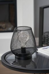 Living and Home Set of 2 Modern Elegant LED Table Lamps in Black - thumbnail 2