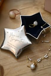 Personalised Memento Company Personalised Youre a Star Trinket Box in Metallic Silver - thumbnail 3
