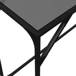Berkfield Home Modern Console Table with Black Glass Top 98x35x81 cm Steel - Size: 98 x 35 x 81 cm - thumbnail 8