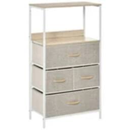 EONLION 4-Drawer Storage Chest with Shelves for Bedroom Living in Grey - thumbnail 1
