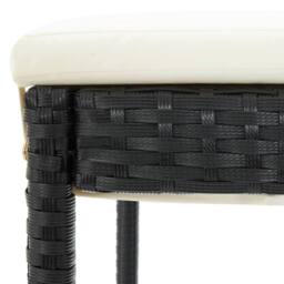 Berkfield Home 5 Piece Garden Bar Set with Cushions Poly Rattan Black - thumbnail 7