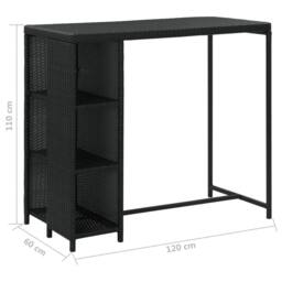 Berkfield Home 5 Piece Garden Bar Set with Cushions Poly Rattan Black - thumbnail 9