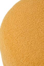 Living and Home Round Teddy Fleece Upholstered Footstool in Yellow - thumbnail 7