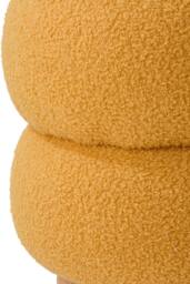 Living and Home Round Teddy Fleece Upholstered Footstool in Yellow - thumbnail 9
