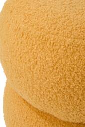 Living and Home Round Teddy Fleece Upholstered Footstool in Yellow - thumbnail 8