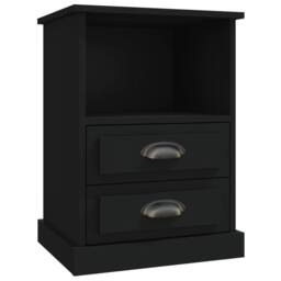 Berkfield Home Elegant Bedside Cabinets 2 pcs Black 43x36x60 cm - Size: 43 x 36 x 60 cm - thumbnail 6