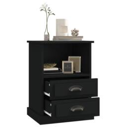 Berkfield Home Elegant Bedside Cabinets 2 pcs Black 43x36x60 cm - Size: 43 x 36 x 60 cm - thumbnail 5