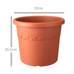 simpa Algarve Plastic Planters - Set of 2 Pots in Terracotta - Size: Medium - thumbnail 3