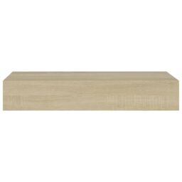 Berkfield Home Wall-mounted Drawer Shelves 2 pcs Oak 60x23.5x10cm MDF in Brown - Size: 60x23.5x10 cm - thumbnail 5